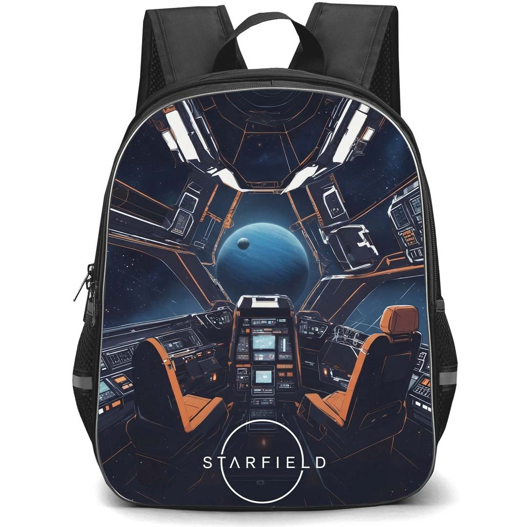 Starfield Backpack School Bag StudentPack - Starfield Cockpit Comic Art Poster