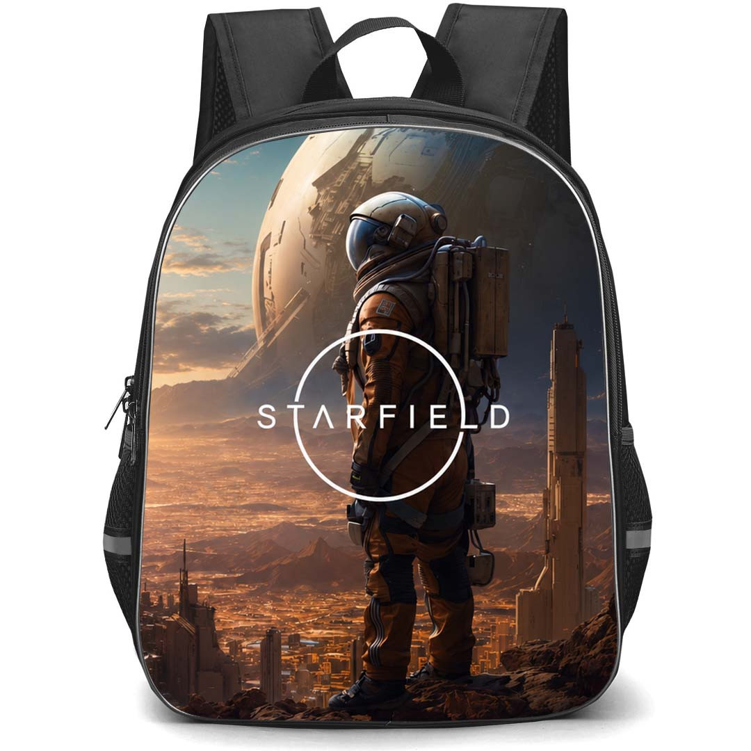 Starfield Backpack School Bag StudentPack - Starfield Space City Game Poster