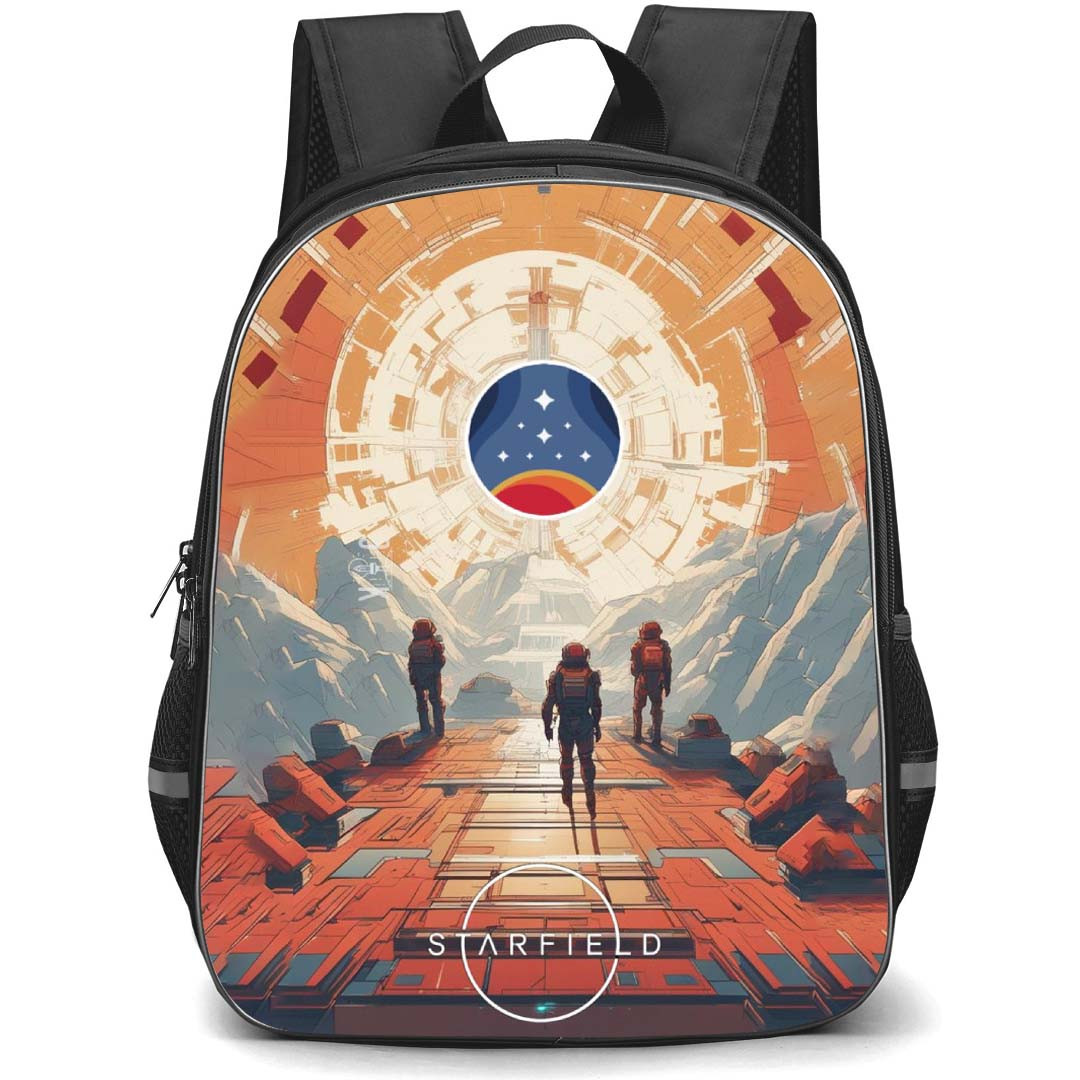 Starfield Backpack School Bag StudentPack - Starfield Walking Ship Comic Art Poster