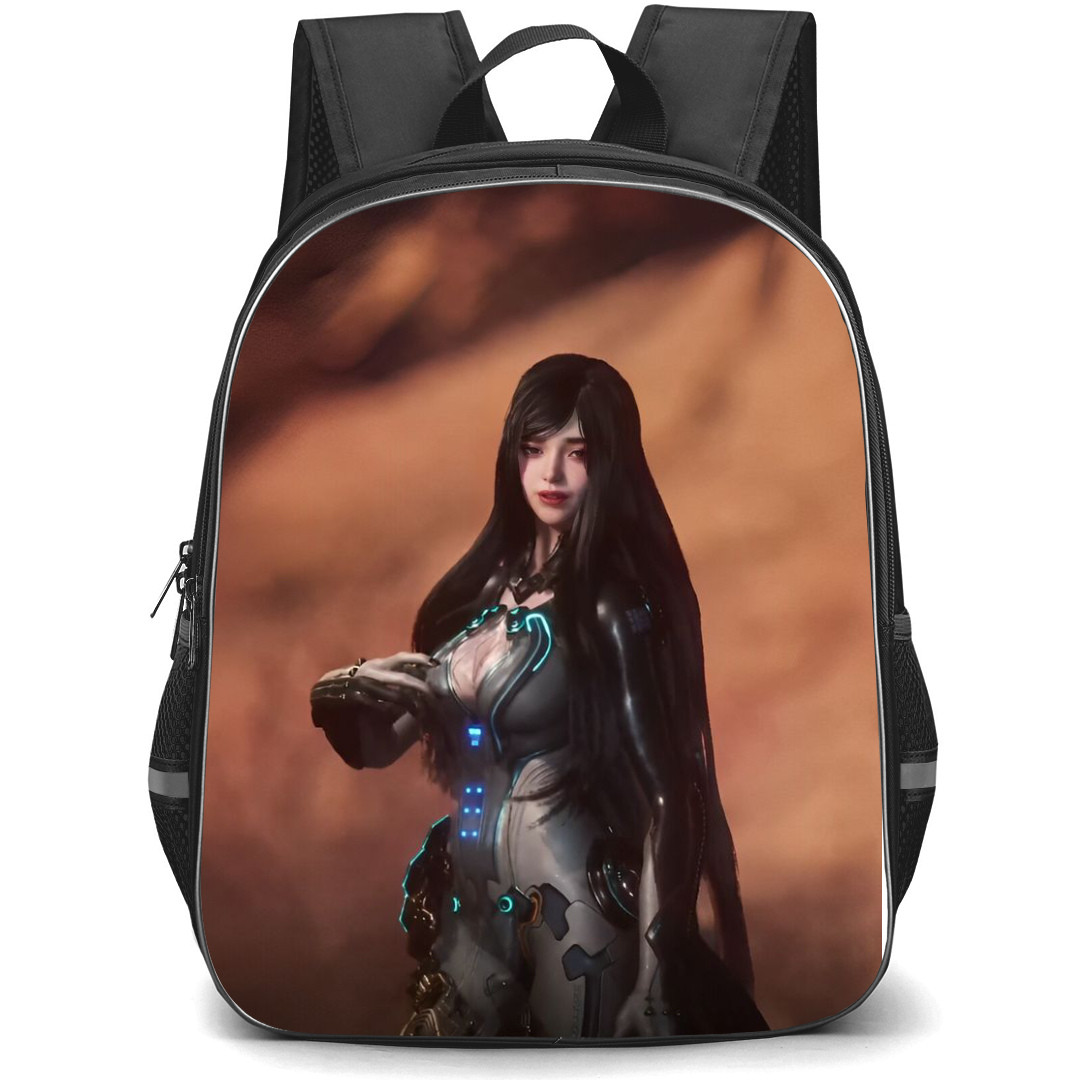 Stellar Blade Raven Backpack StudentPack - Raven Standing On Brown Background