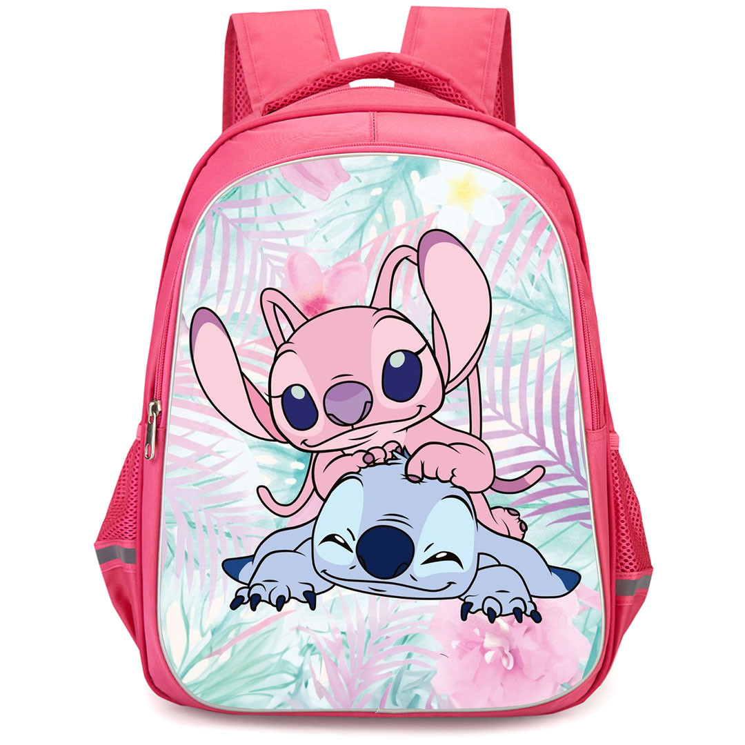 Lilo & Stitch Angel Backpack StudentPack - Angel And Stitch Playing Cartoon Art