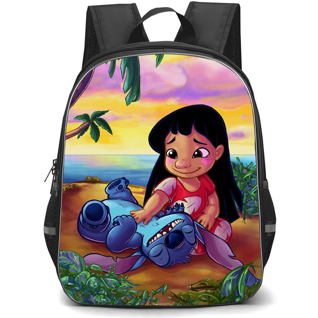 Lilo & Stitch Backpack StudentPack - Lilo Playing With Stitch Illustration