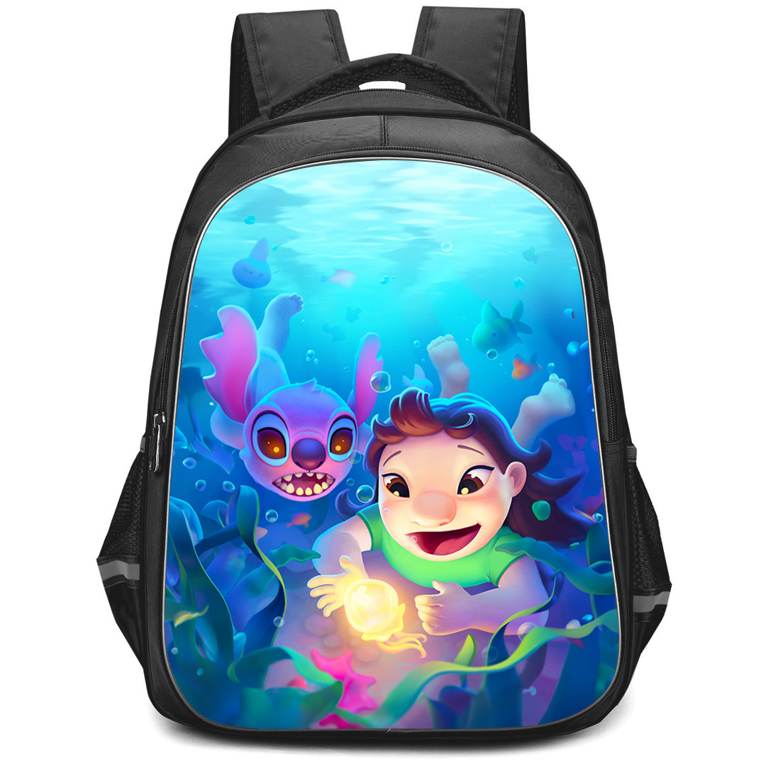 Lilo & Stitch Backpack StudentPack - Lilo & Stitch Swimming Illustration