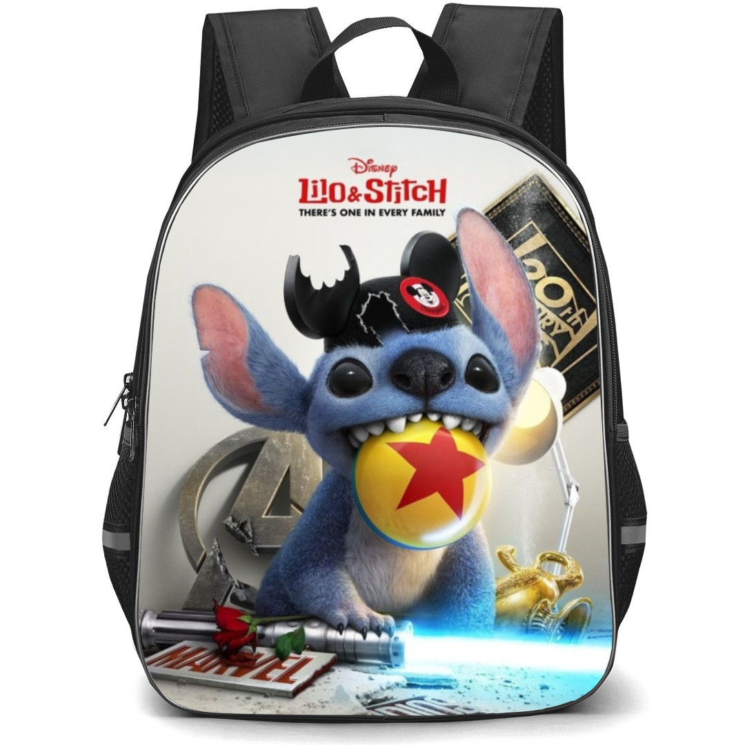 Lilo & Stitch Backpack StudentPack - Stitch Biting Ball White Background