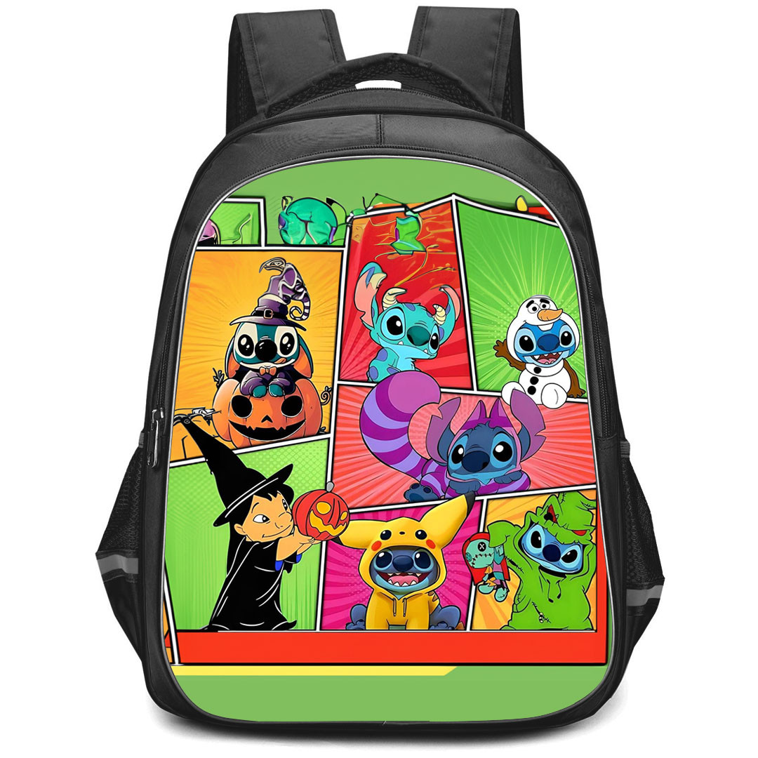 Lilo & Stitch Backpack StudentPack - Stitch Halloween Collage Cartoon Art
