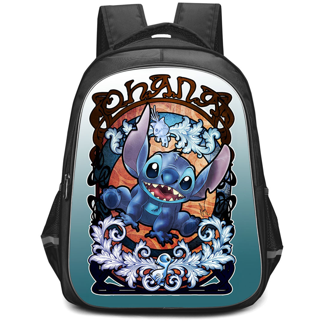Lilo & Stitch Backpack StudentPack - Stitch Smiling Poster Illustration