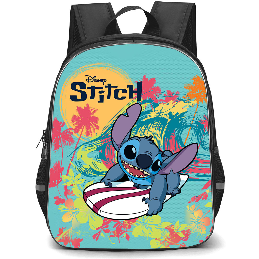 Lilo & Stitch Backpack StudentPack - Stitch Surfing Cartoon Art