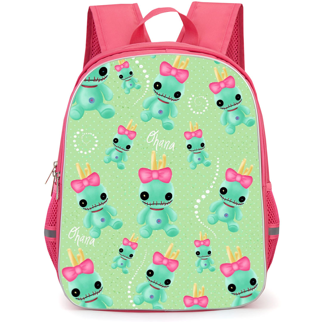 Lilo & Stitch Scrump Backpack StudentPack - Scrump Pattern Art On Green Background