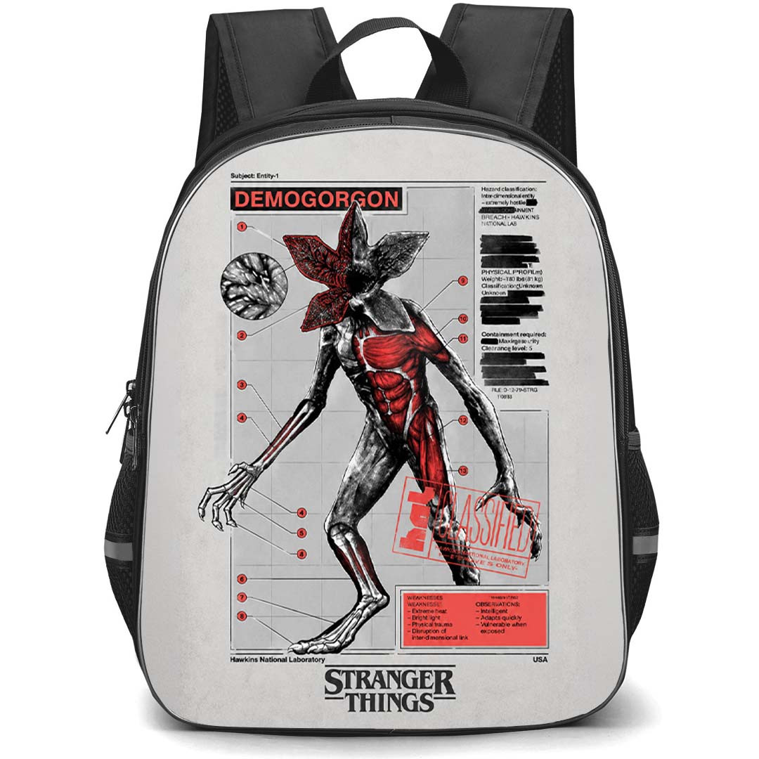 Stranger Things Backpack School Bag StudentPack - Stranger Things Demogorgon Classified Anatomy Chart Poster