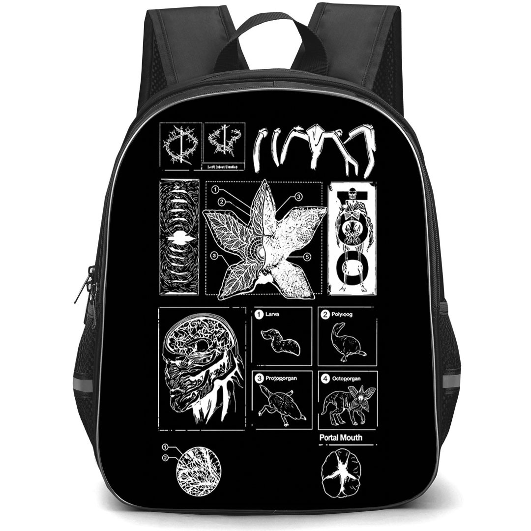 Stranger Things Backpack School Bag StudentPack - Stranger Things Demogorgon Anatomy Blueprint Poster