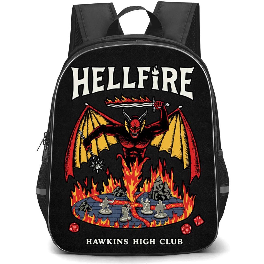 Stranger Things Backpack School Bag StudentPack - Stranger Things Flaming Hellfire Devil Artwork Poster