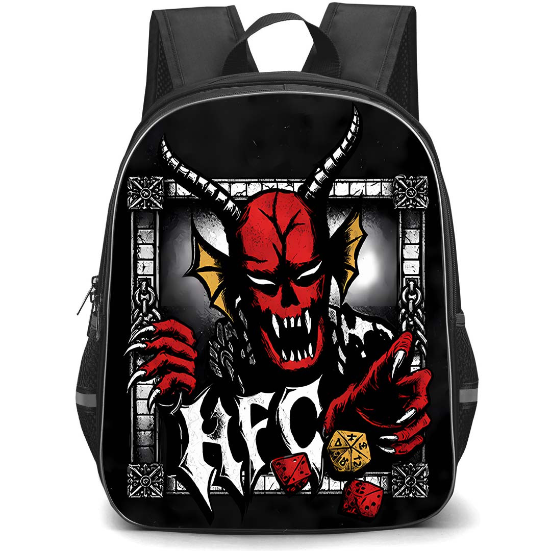 Stranger Things Backpack School Bag StudentPack - Stranger Things Retro Hellfire Club Skull Demon Poster