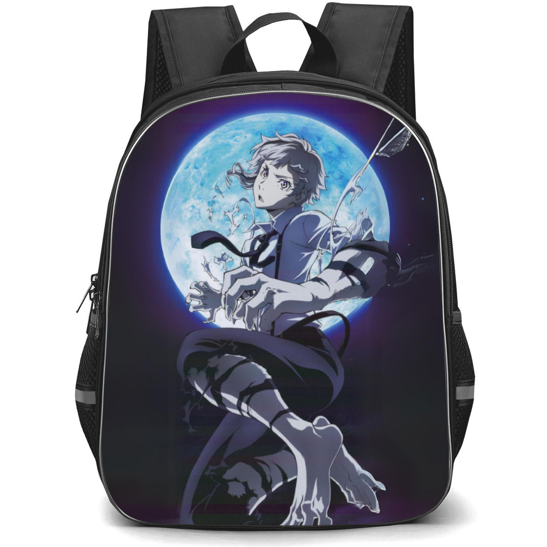 Bungo Stray Dogs Atushi Nakajima Backpack Student Pack - Atushi Nakajima Attack Portrait On Moon Background