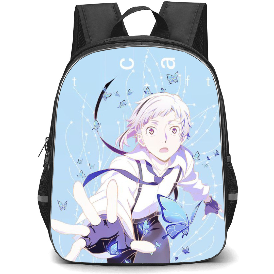 Bungo Stray Dogs Atushi Nakajima Backpack Student Pack - Atushi Nakajima Running Portrait On Sky Blue Background