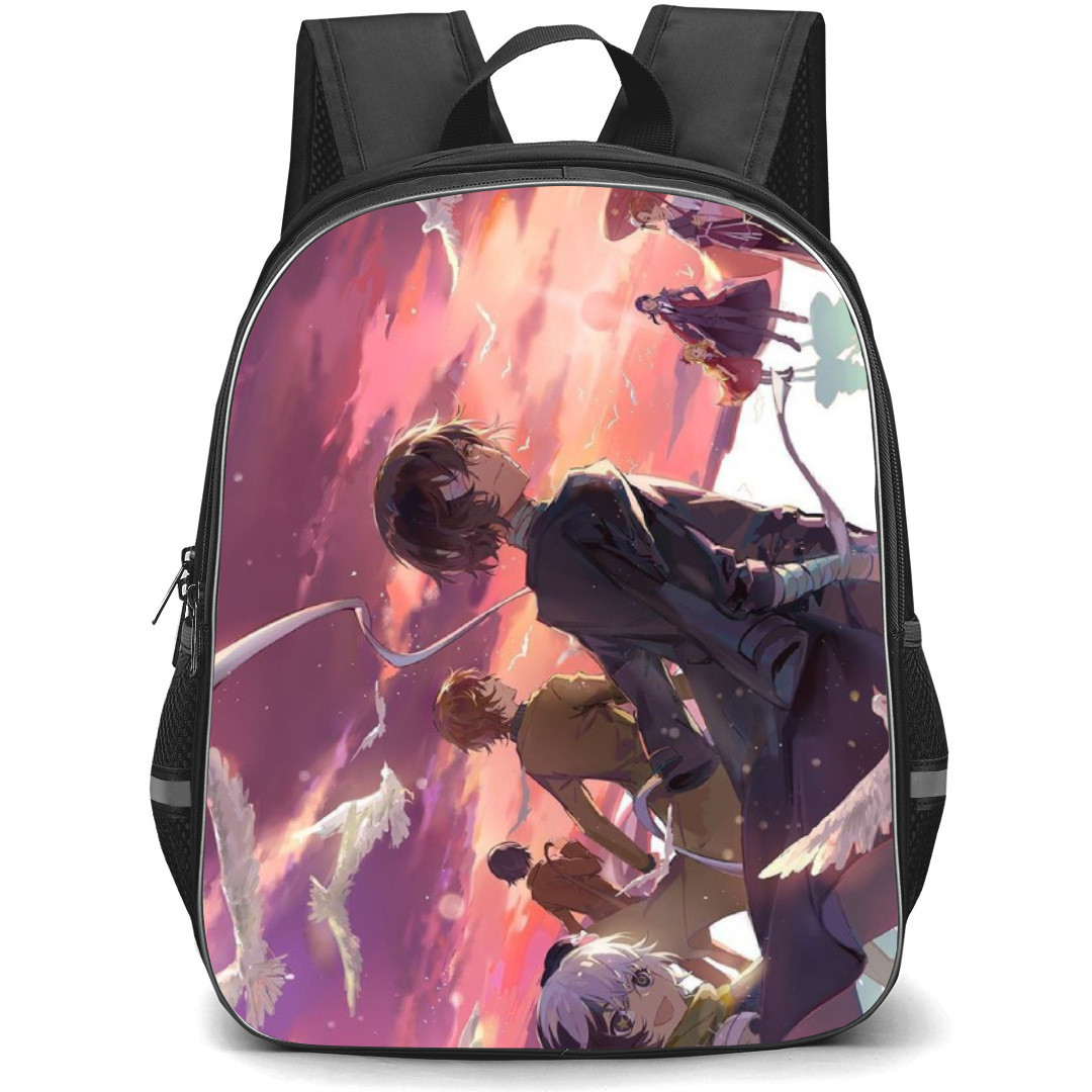 Bungo Stray Dogs Backpack Student Pack - Characters Smile Poster On Sunset Background