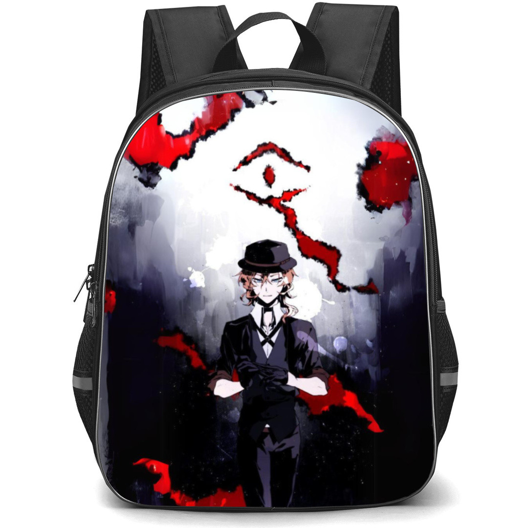 Bungo Stray Dogs Chuya Nakahara Backpack Student Pack - Chuya Nakahara Fierce Portrait Blood Eye