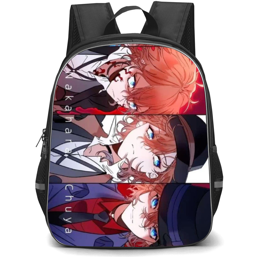 Bungo Stray Dogs Chuya Nakahara Backpack Student Pack - Chuya Nakahara Fierce Portrait Collage