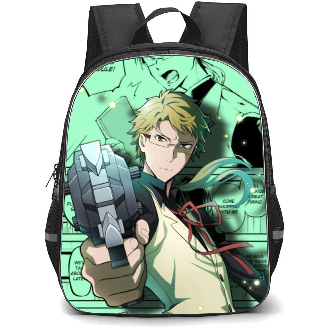 Bungo Stray Dogs Doppo Kunikida Backpack Student Pack - Doppo Kunikida Gun Portrait Comic Art