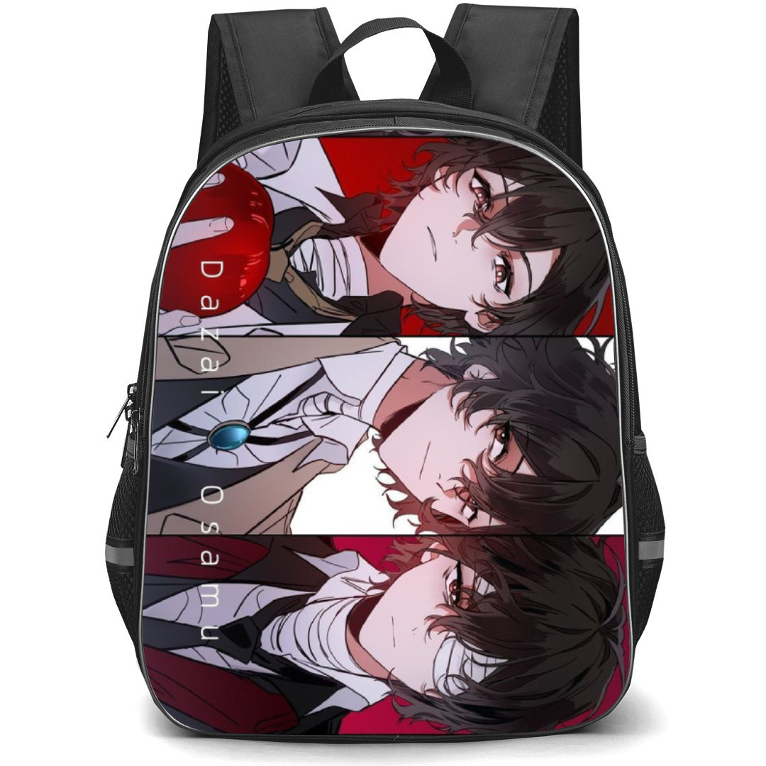 Bungo Stray Dogs Osamu Dazai Backpack Student Pack - Osamu Dazai Fierce Portrait Collage