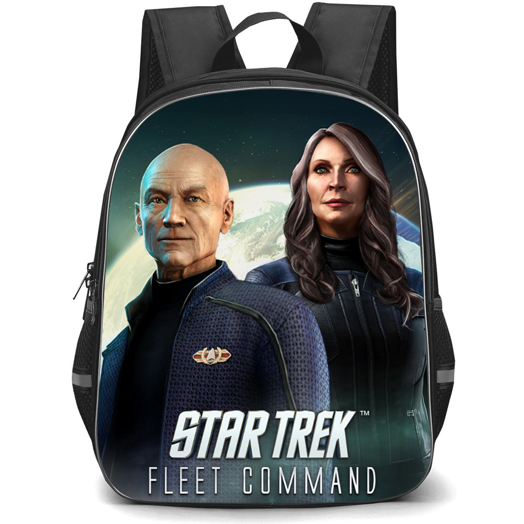 Star Trek Fleet Command Backpack School Bag StudentPack - Star Trek Fleet Command Picard and Beverly Crusher Portrait Poster