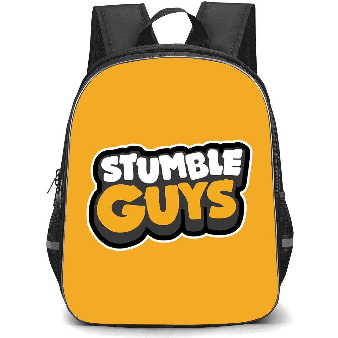 Stumble Guys Backpack StudentPack - Stumble Guys Logo On Orange Background
