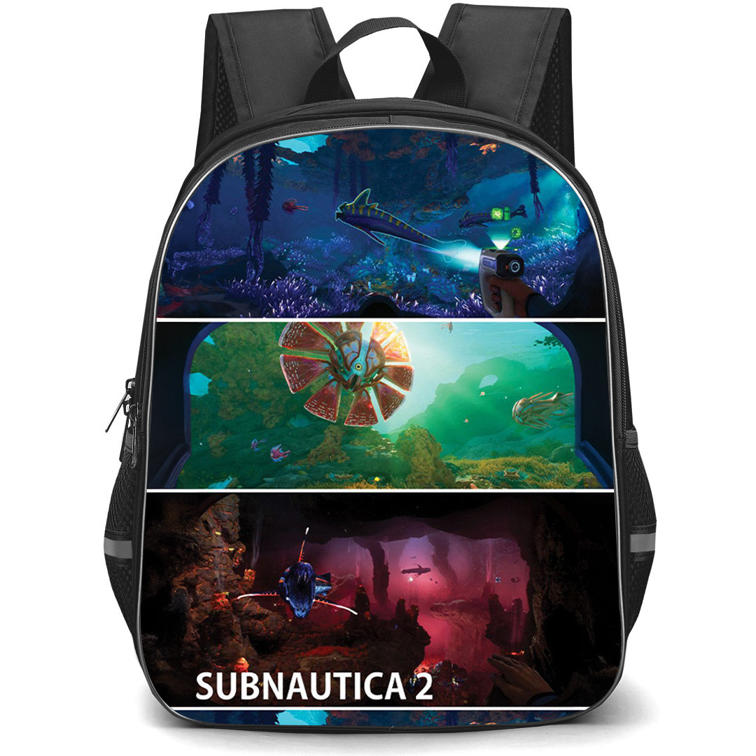 Subnautica Backpack School Bag StudentPack - Subnautica 2 Seascape Collage Poster
