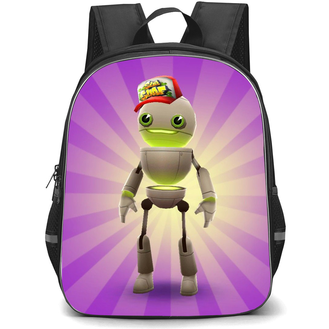 Subway Surfers Backpack StudentPack - Subway Surfers Tagbot Standing On Purple Background