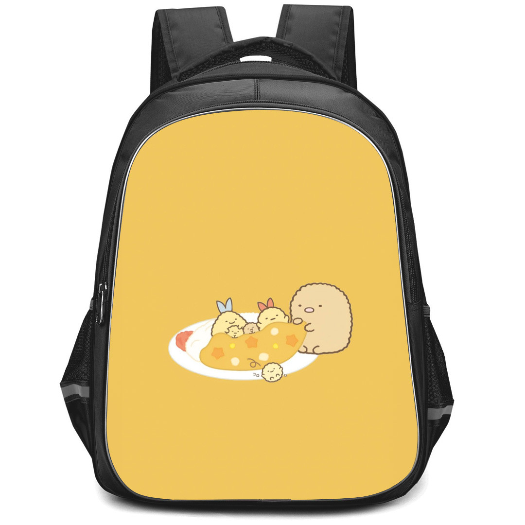 Sumikko Gurashi Backpack StudentPack - Sumikko Gurashi Eating Curry Rice Yellow Background