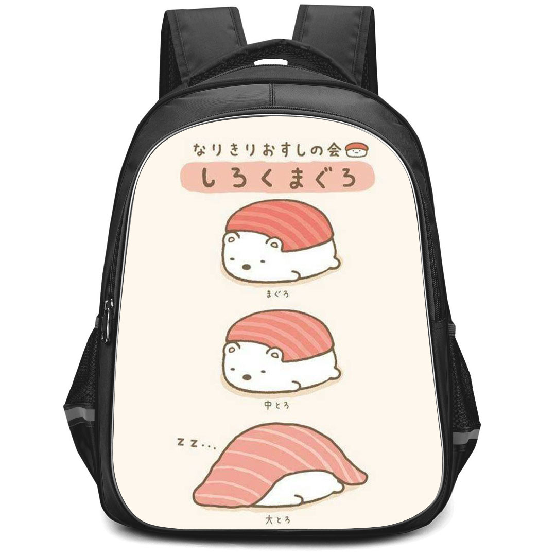 Sumikko Gurashi Shirokuma Backpack StudentPack - Shirokuma Sushi On Beige Background