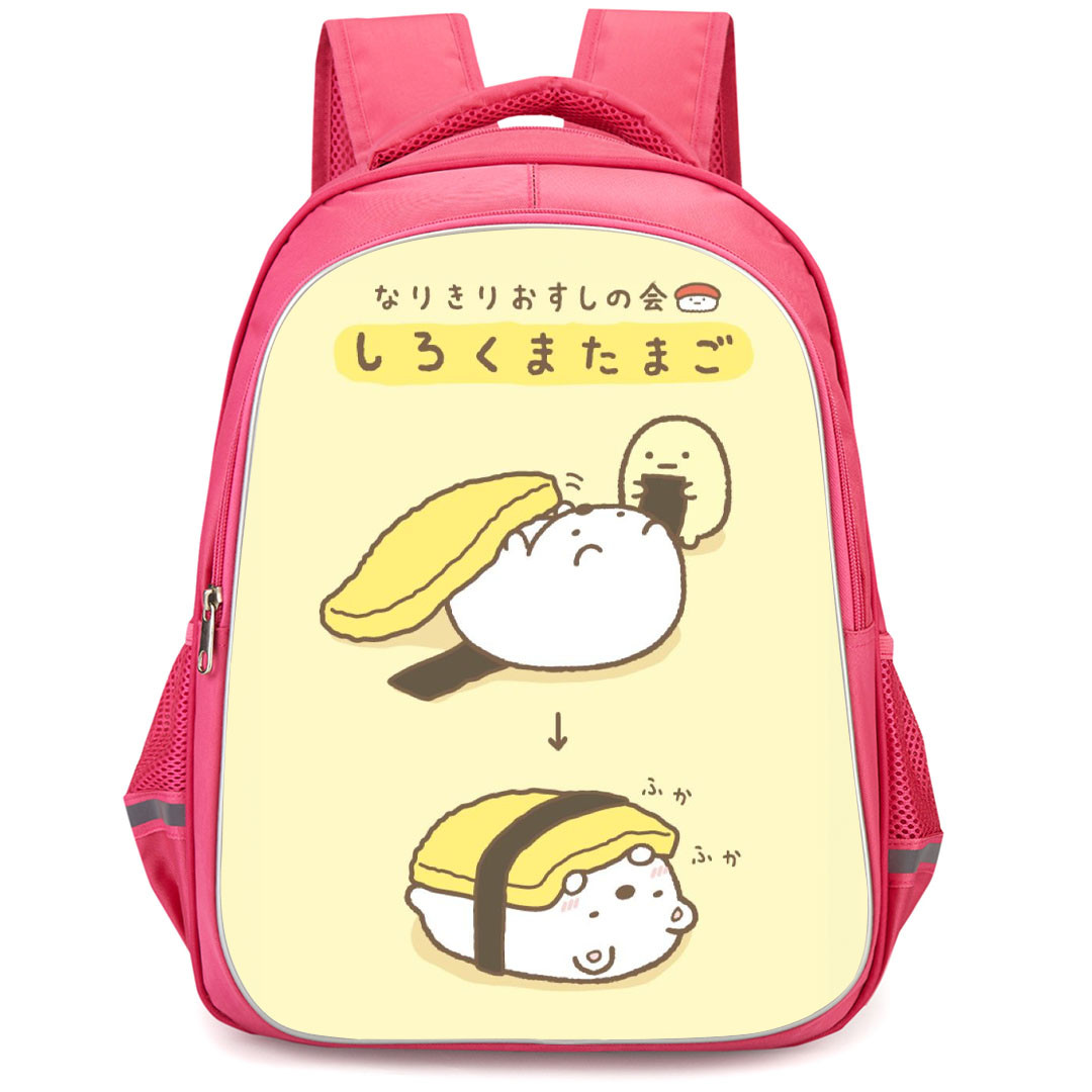Sumikko Gurashi Shirokuma Backpack StudentPack - Shirokuma Sushi On Yellow Background