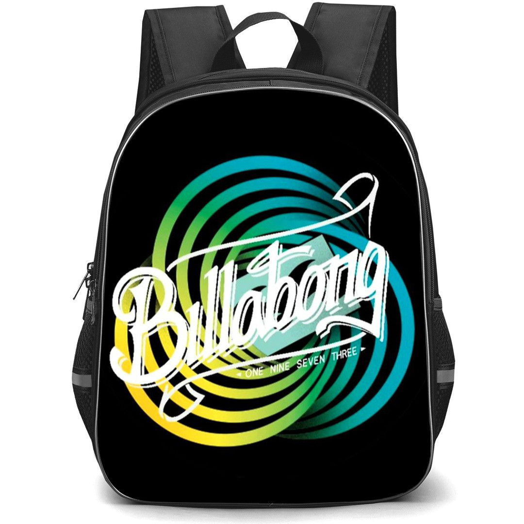 Surfing Billabong Backpack StudentPack - Surfing Billabong Surf Board Sticker On Black Background