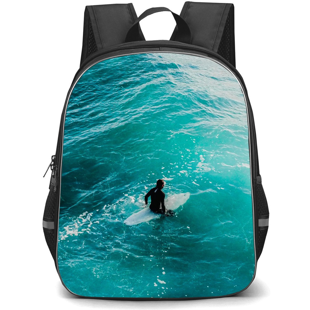 Surfing Backpack StudentPack - Surfing in The Blue Ocean Poster