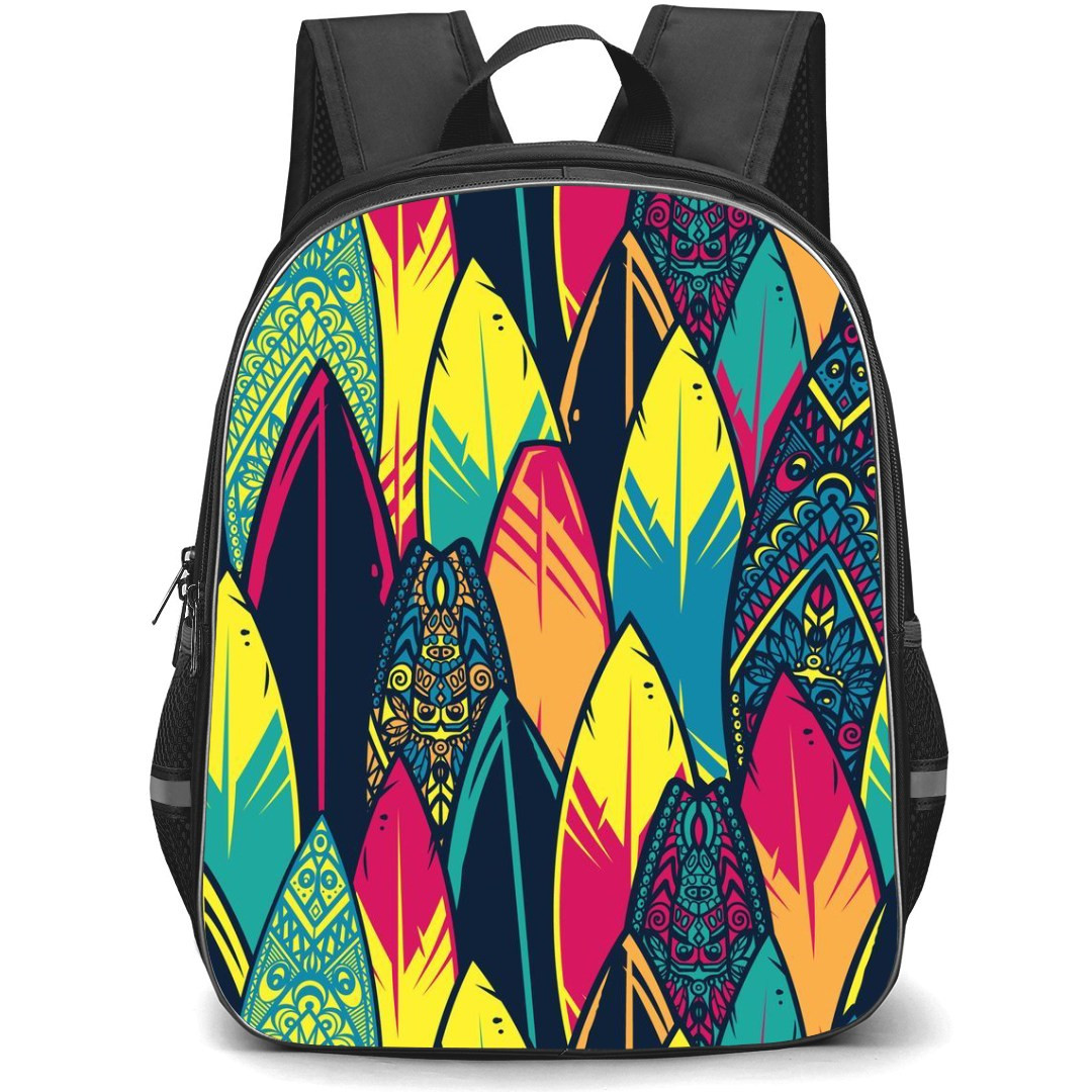 Surfing Backpack StudentPack - Surfing Hawaiian Surfer Illustration Pattern Poster