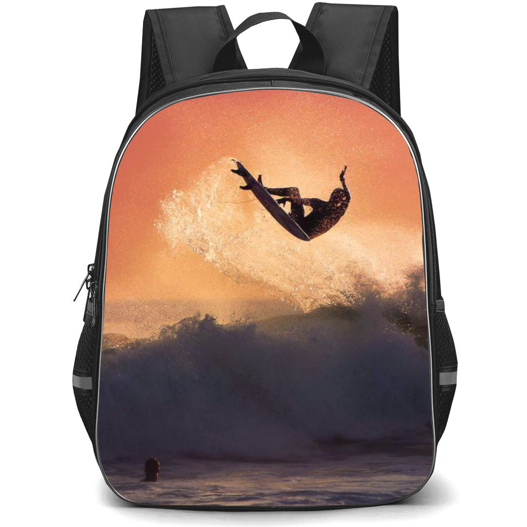 Surfing Backpack StudentPack - Surfing Man Jumping Over The Wave Poster