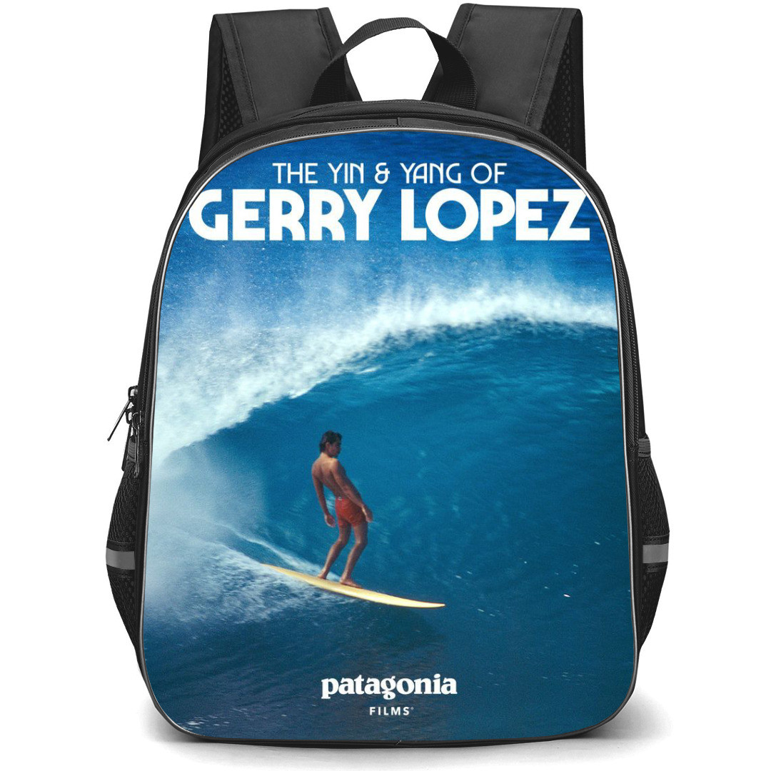 Surfing Patagonia Backpack StudentPack - Surfing Patagonia The Yin And Yang of Gerry Lopez Poster