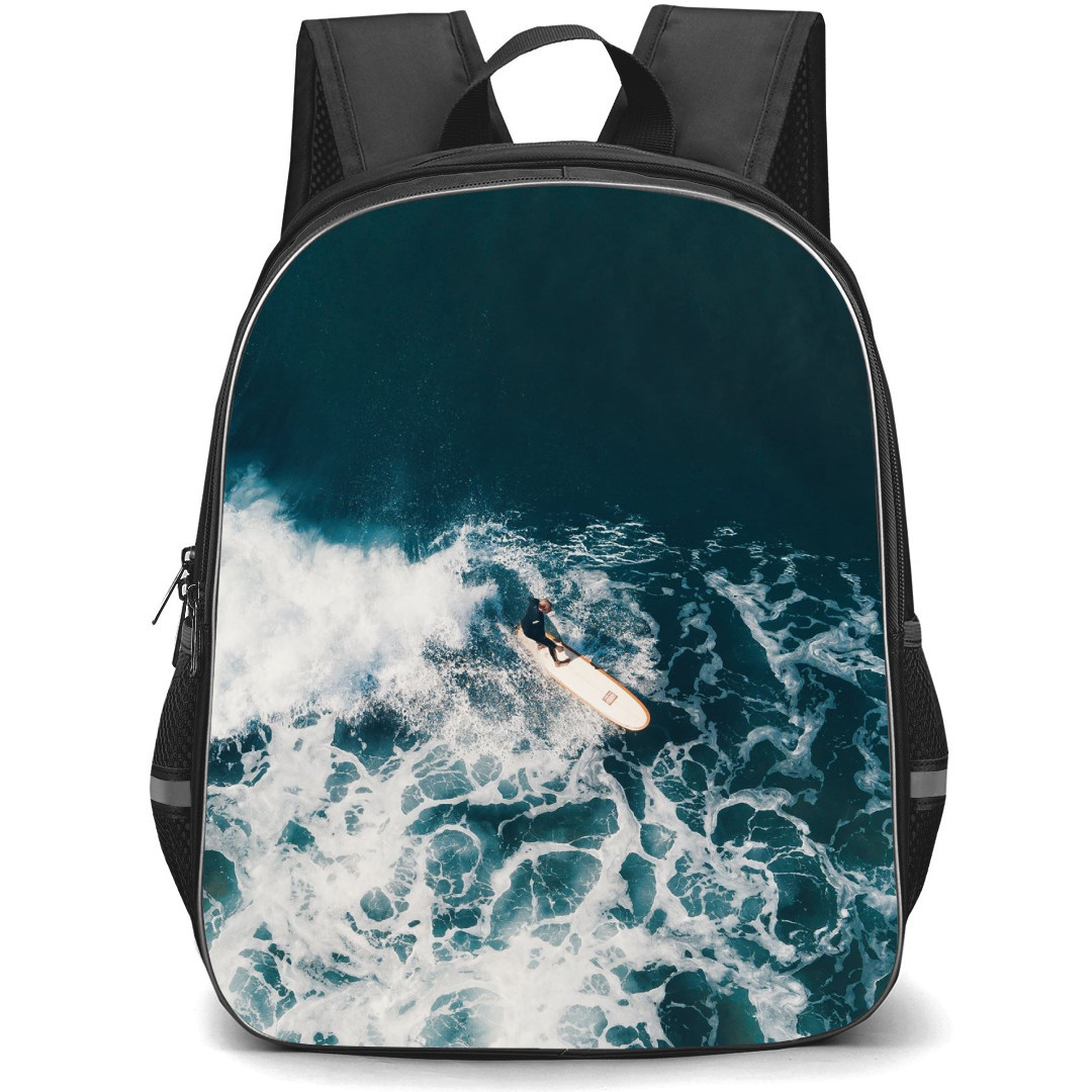 Surfing Backpack StudentPack - Surfing Person Surfing On Sea Waves Poster