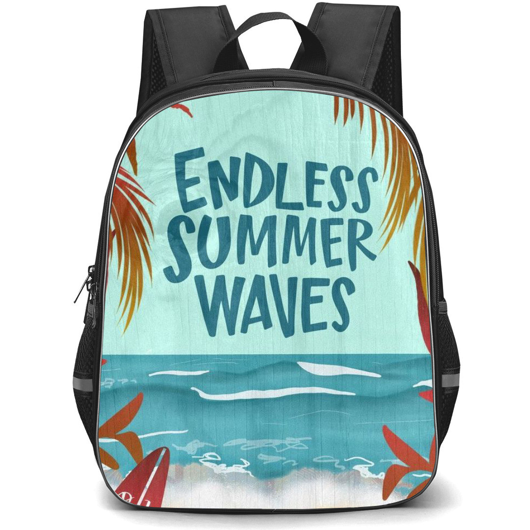 Surfing Pura Vida Backpack StudentPack - Surfing Pura Vida Endless Summer Wave Retro Poster