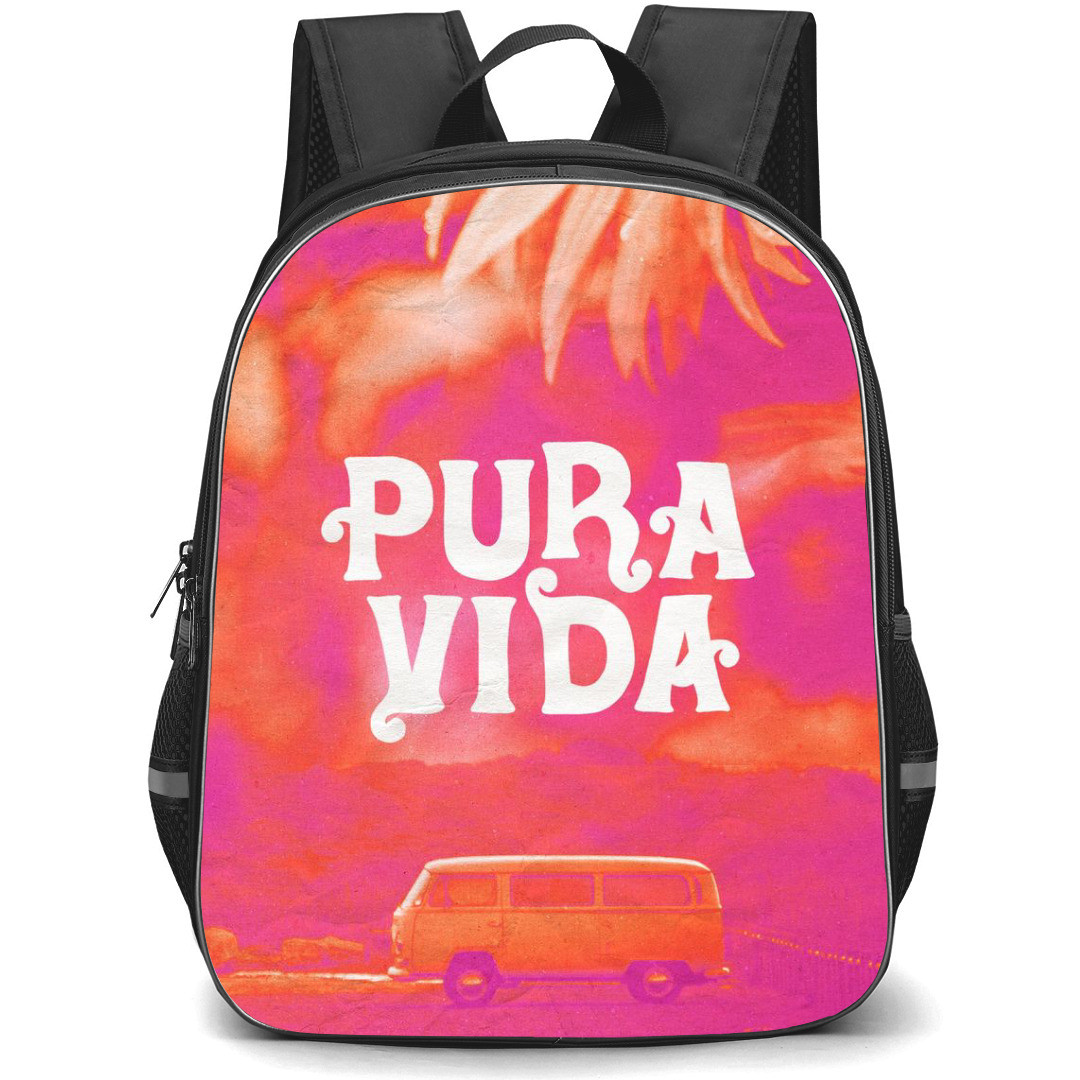 Surfing Pura Vida Backpack StudentPack - Surfing Pura Vida Pink Pop Art Poster