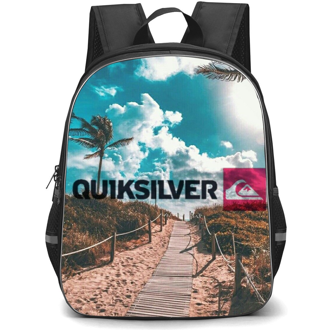 Surfing Quiksilver Backpack StudentPack - Surfing Quiksilver Logo On Evening Beach Background