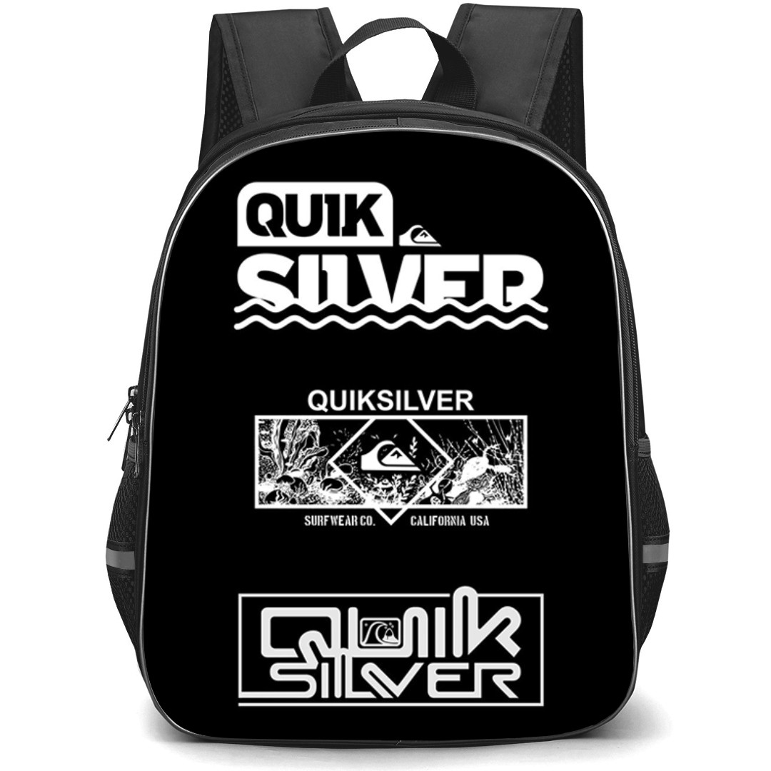 Surfing Quiksilver Backpack StudentPack - Surfing Quiksilver Vintage Vector Logo On Black Background