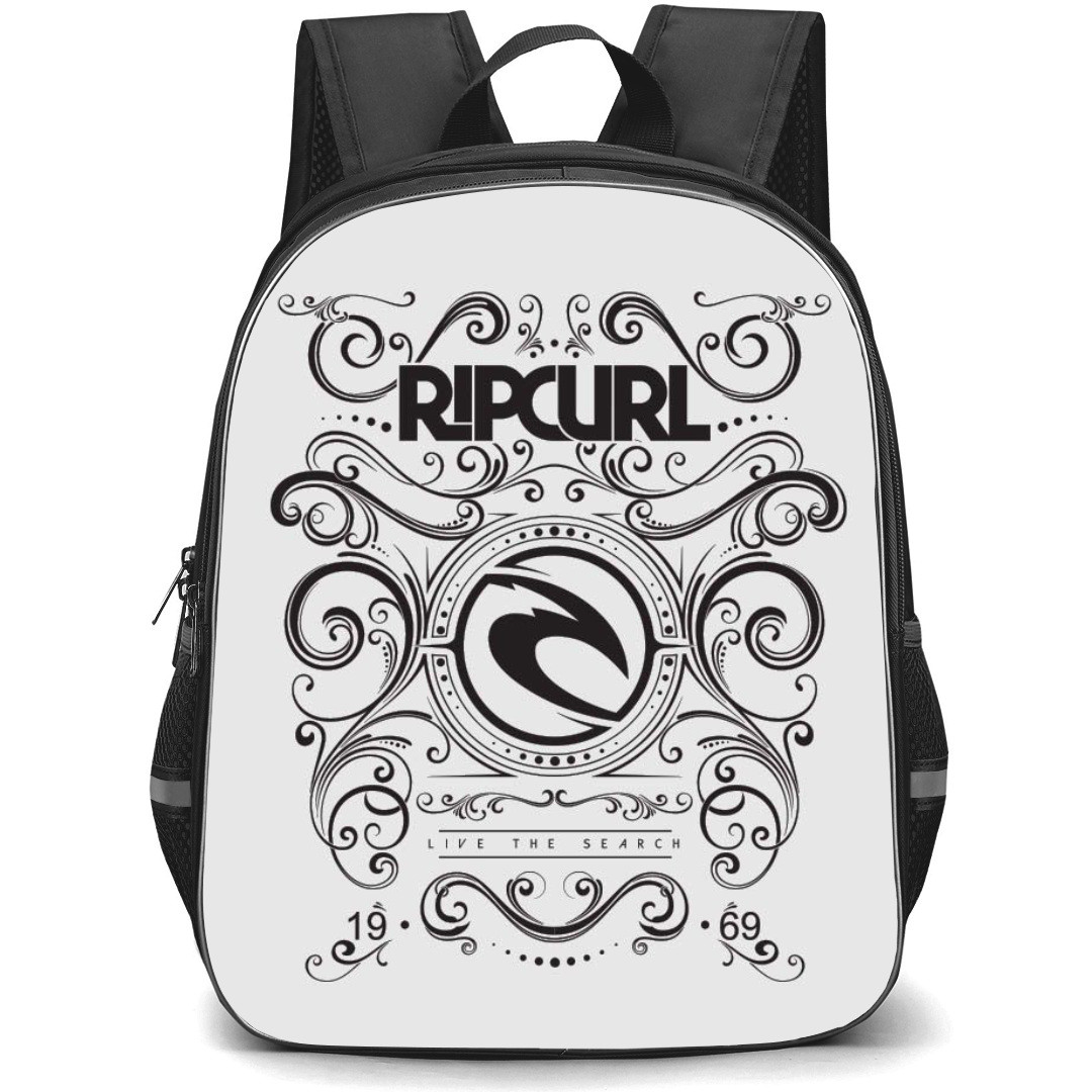 Surfing Rip Curl Backpack StudentPack - Surfing Rip Curl Artwork And Lookup Design On Gray Background