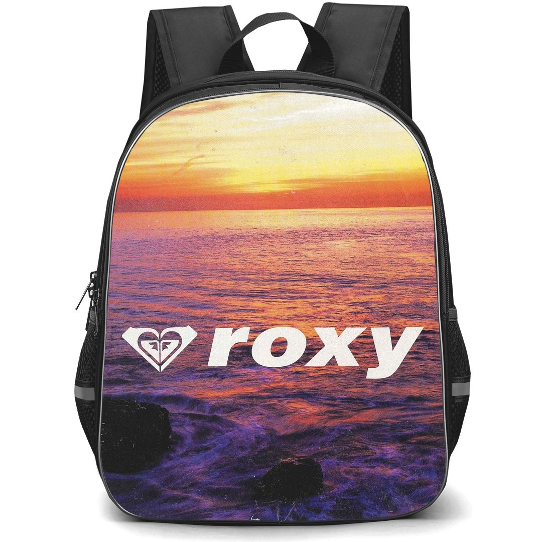 Surfing Roxy Backpack StudentPack - Surfing Roxy Logo On Sunset Ocean Background