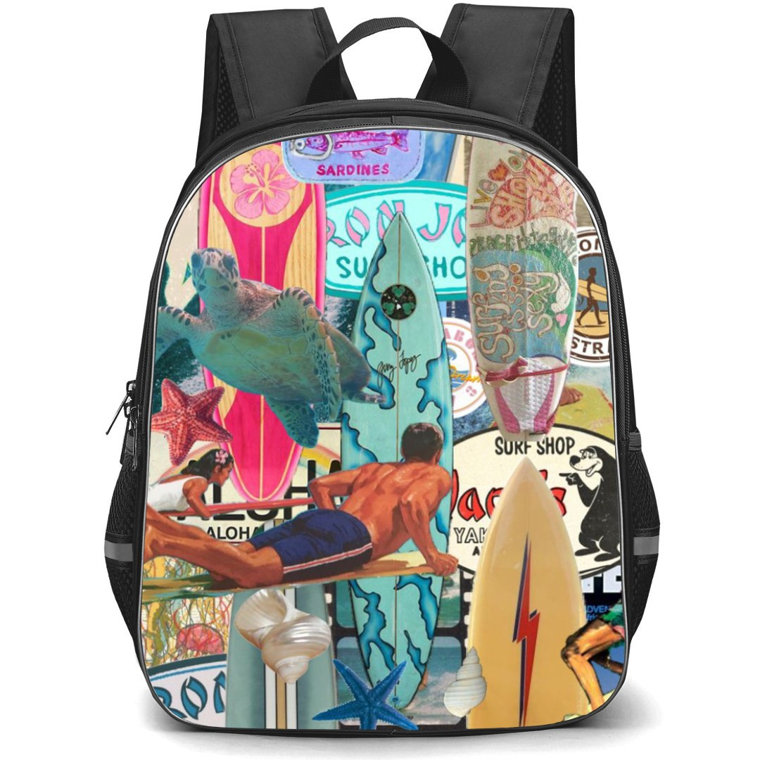 Surfing Backpack StudentPack - Surfing Sticker Mania Collage Poster