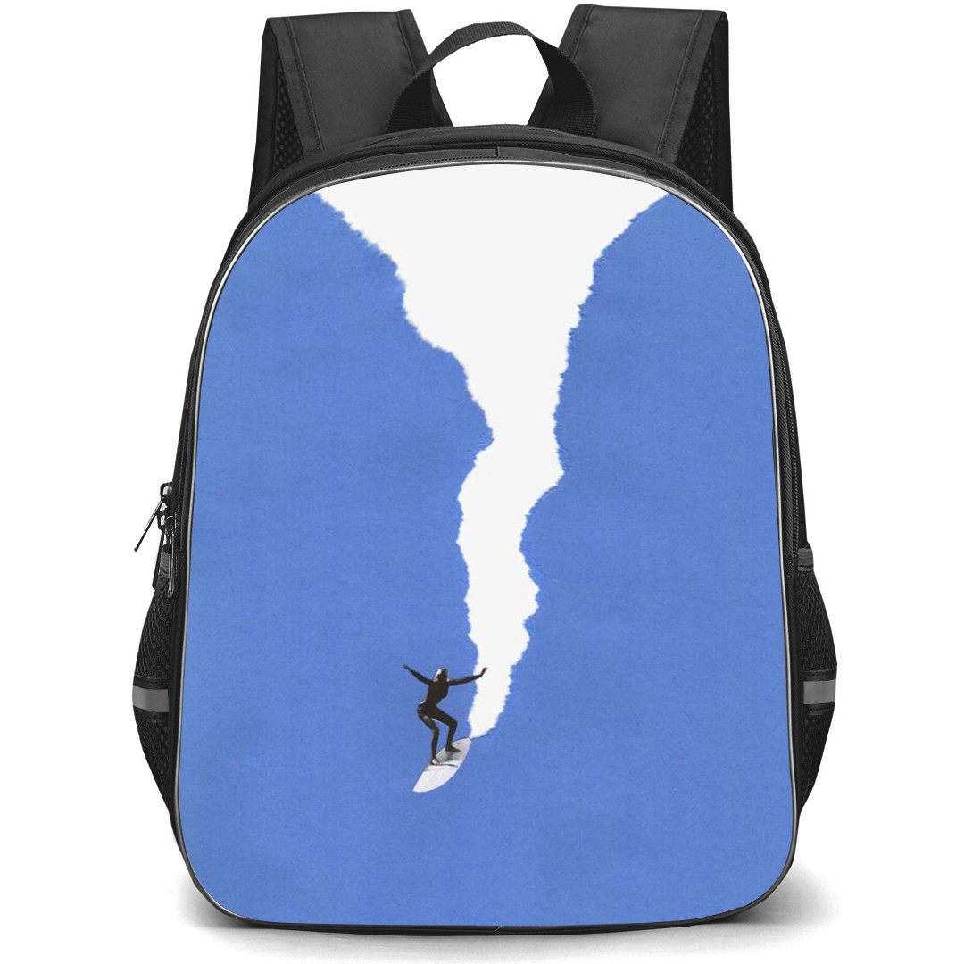 Surfing Backpack StudentPack - Surfing Torn Paper Collage