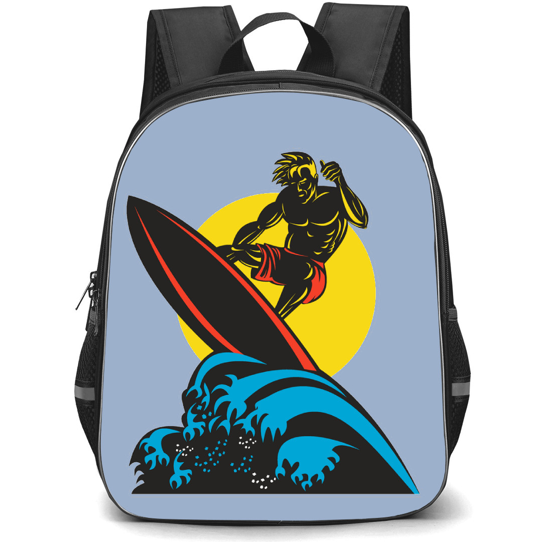 Surfing Backpack StudentPack - Surfing Wind Cartoon Sticker