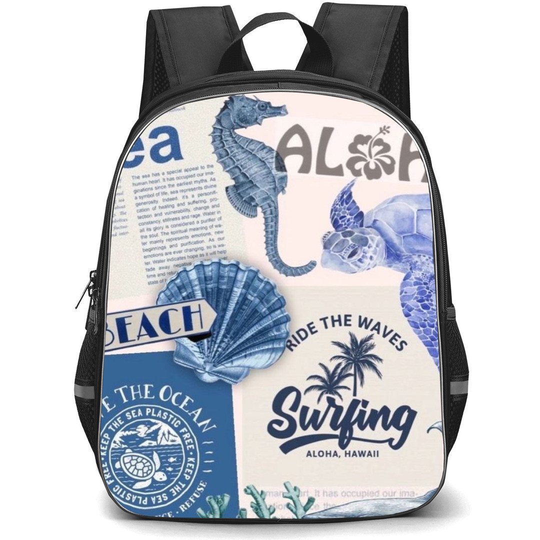 Surfing Backpack StudentPack - Surfing Mennas Shuffle Sea Wave Poster