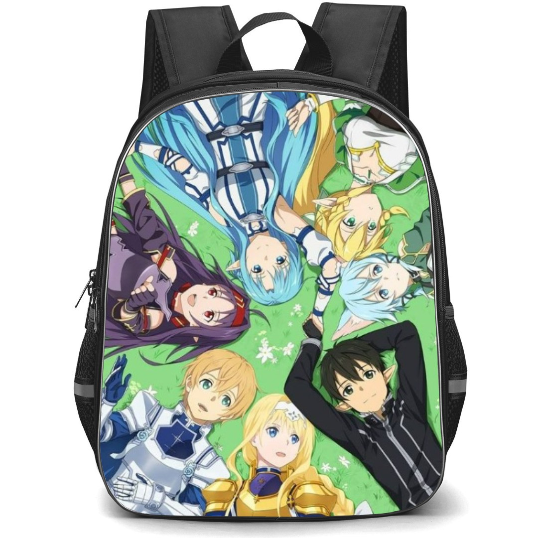 Sword Art Online Backpack Student Pack - Characters Laying On Field Looking Up