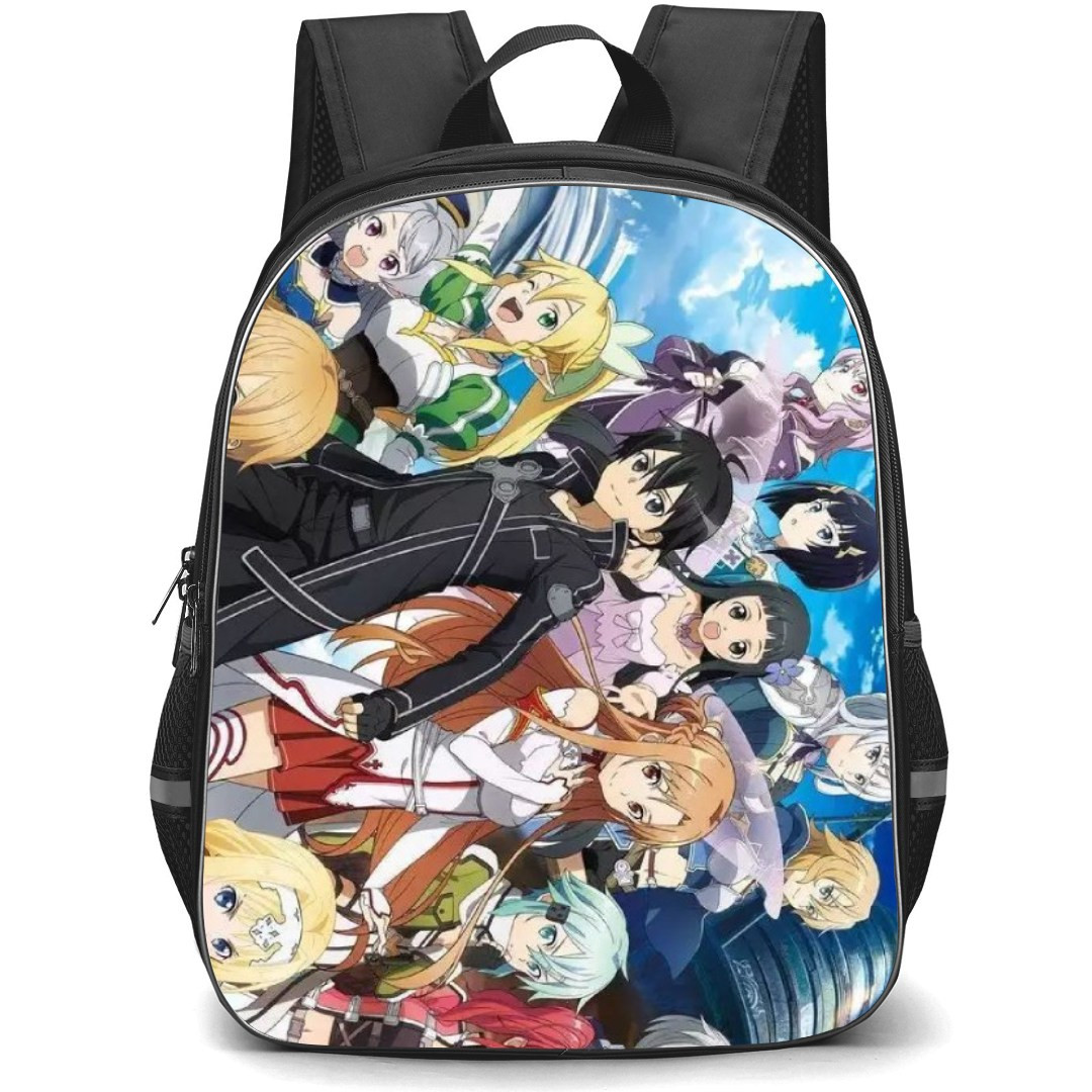 Sword Art Online Backpack Student Pack - Characters Smiling Clouds Background