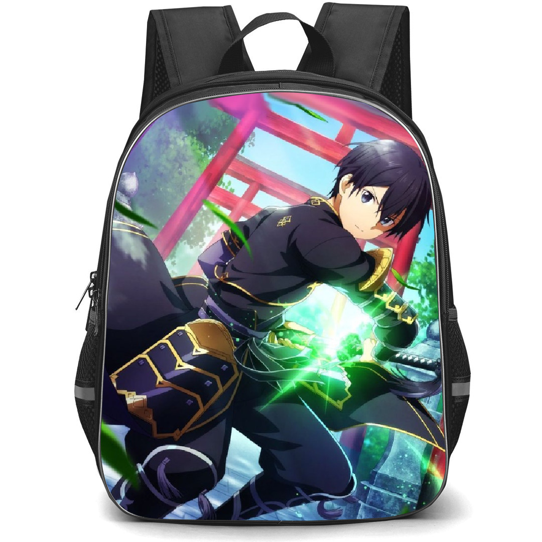 Sword Art Online Kirito Backpack Student Pack - Kirito Ready To Attack Green Flare