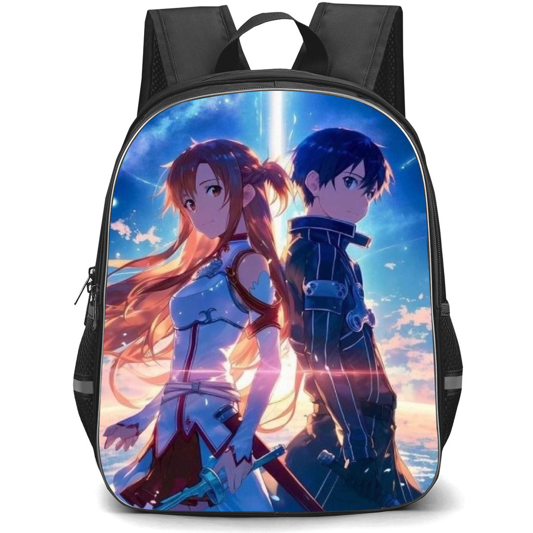 Sword Art Online Kirito & Asuna Backpack Student Pack - Kirito & Asuna Back To Back Pose Illustration